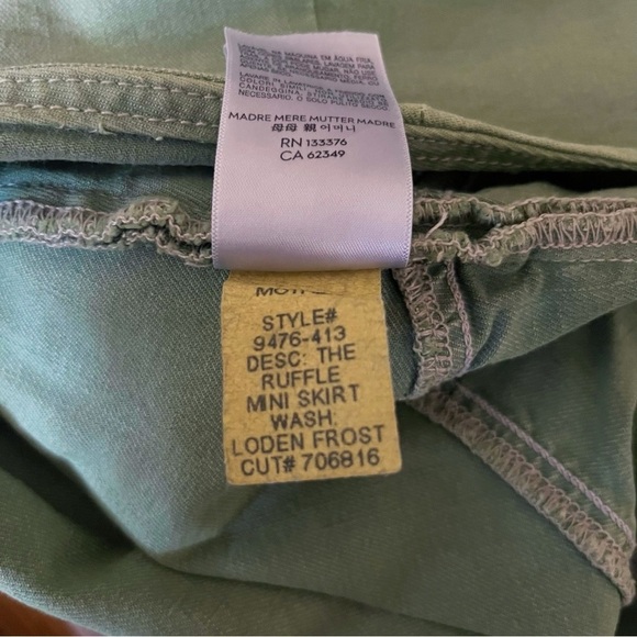 Mother The Ruffle Mini Skirt in Loden Frost Women's 32 - Picture 12 of 13